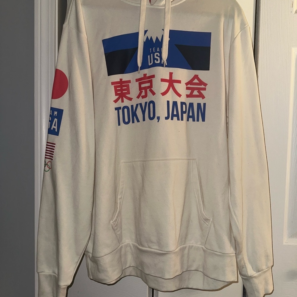 Old Navy Team USA Tokyo Japan Olympics Cream Hoodie